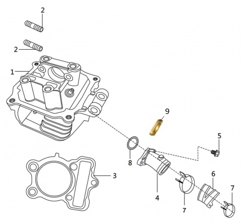 Головка цилиндра BM150 (3/4)
