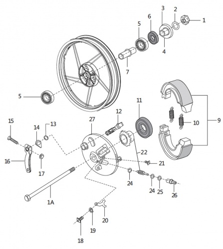 Колесо переднее BM125X 4sp/5sp (59/60)