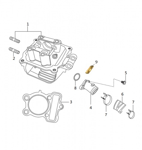Головка цилиндра BM150X (3/4)