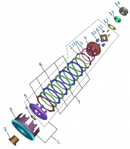 Сцепление NS/AS200 (37/38)