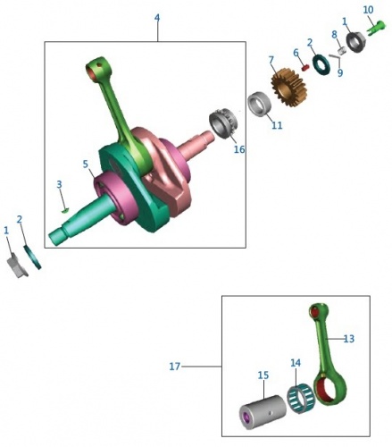 Коленчатый вал NS125 (13/14)