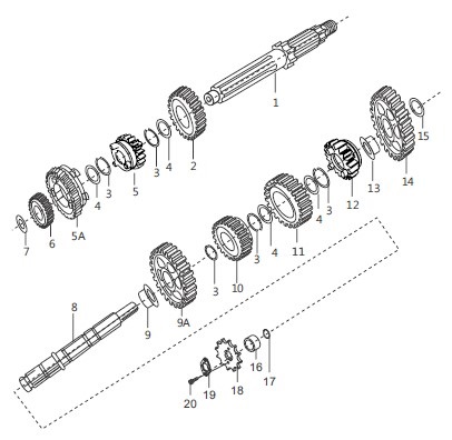 Валы КПП BM150 (13/14)
