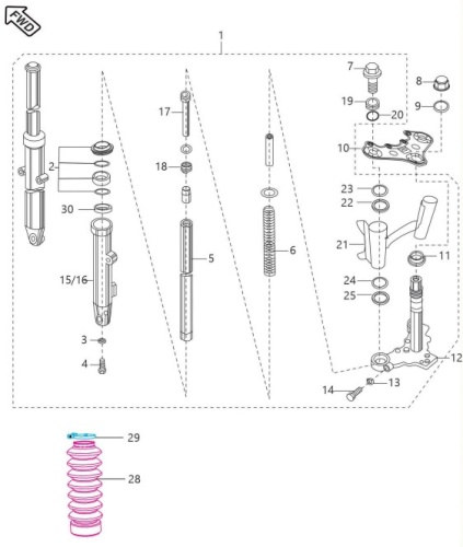 Передняя вилка BM125X UG (33)