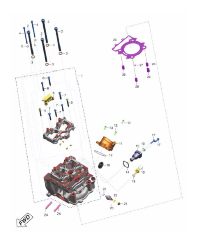 Головка цилиндра Pulsar NS400Z 2 