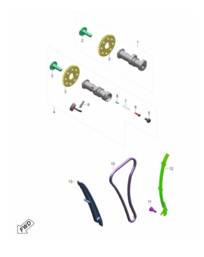 Распредвал/натяжитель ГРМ Pulsar NS400Z 3