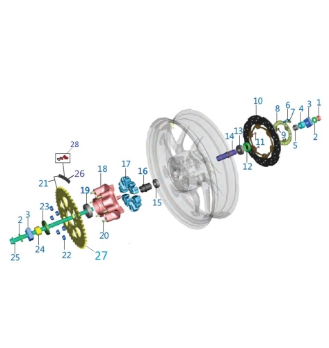 Колесо заднее Dominar400 Touring UG2 34