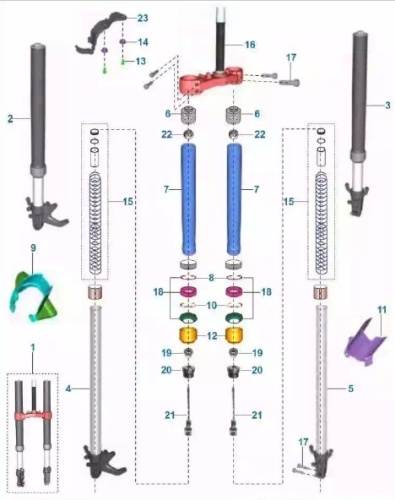 Передняя вилка Dominar400 Touring UG2 39