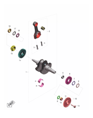 Коленчатый вал Pulsar NS400Z 6