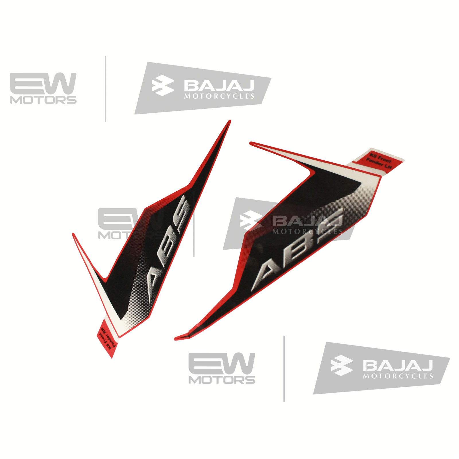 К-т наклеек переднего крыла, красный 36DT0028 BAJAJ